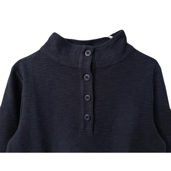 NEW Seasalt Cornwall Women Size 4 Organic Cotton Henley Sweatshirt Maritime Blue - Picture 3 of 8
